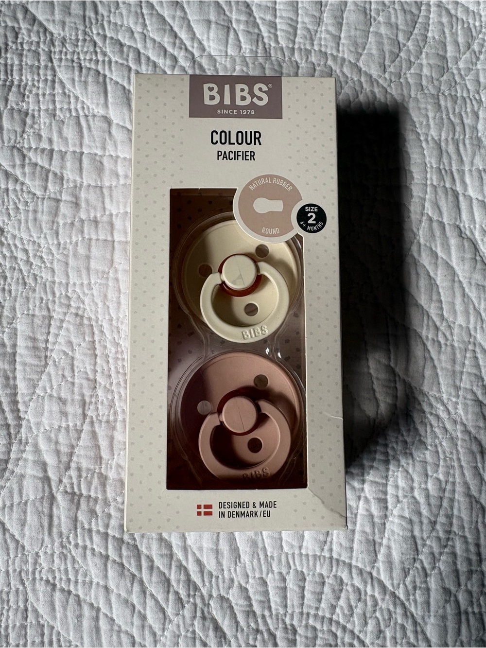 NWT Bibs Pacifier Duo Pack - Cream & Dusty Rose